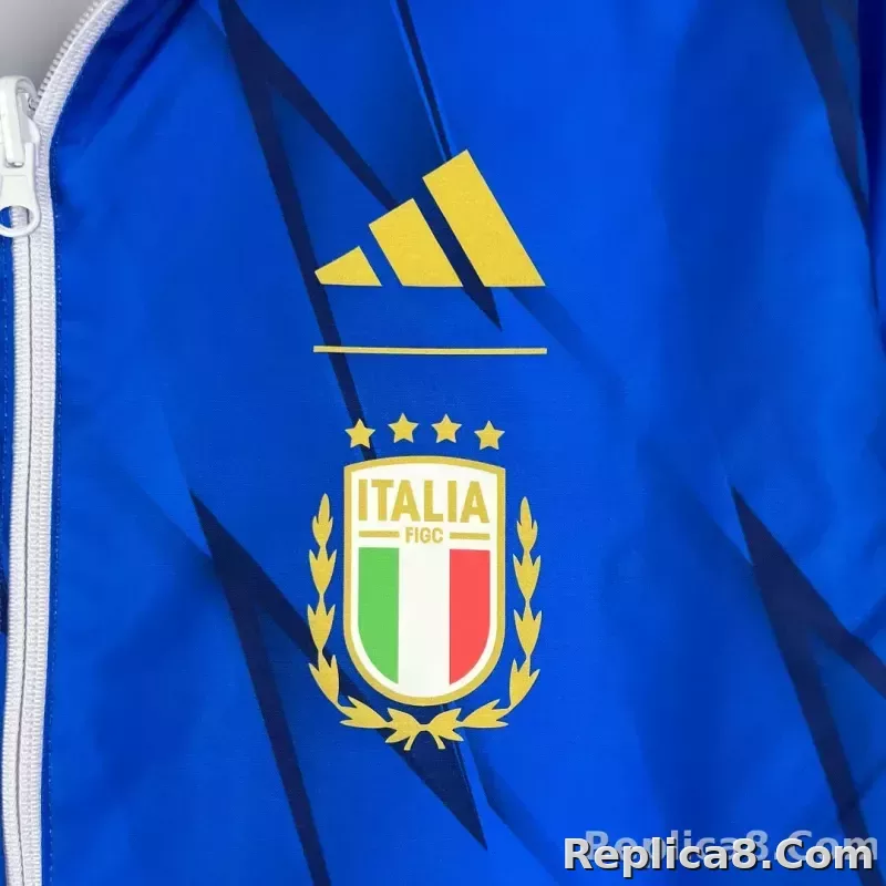 2023-2024 Italy Reversible Windbreaker （White-Blue）Soccer Jersey 1:1 Thai Quality - detail