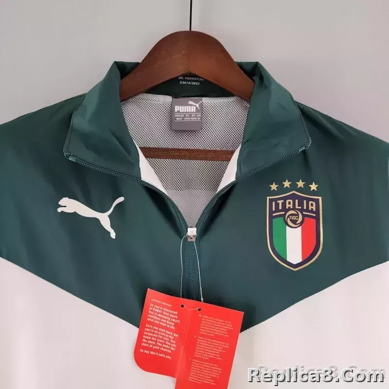 2022 Italy Windbreaker White-Green - detail