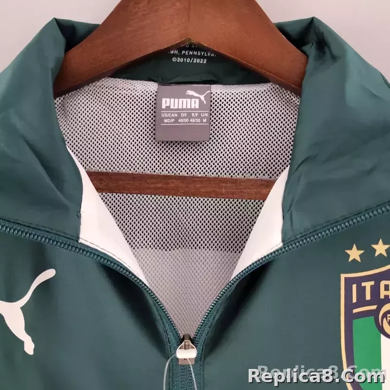 2022 Italy Windbreaker White-Green - detail