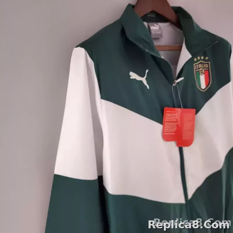 2022 Italy Windbreaker White-Green - detail