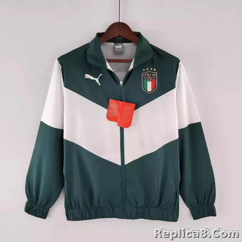2022 Italy Windbreaker White-Green - detail