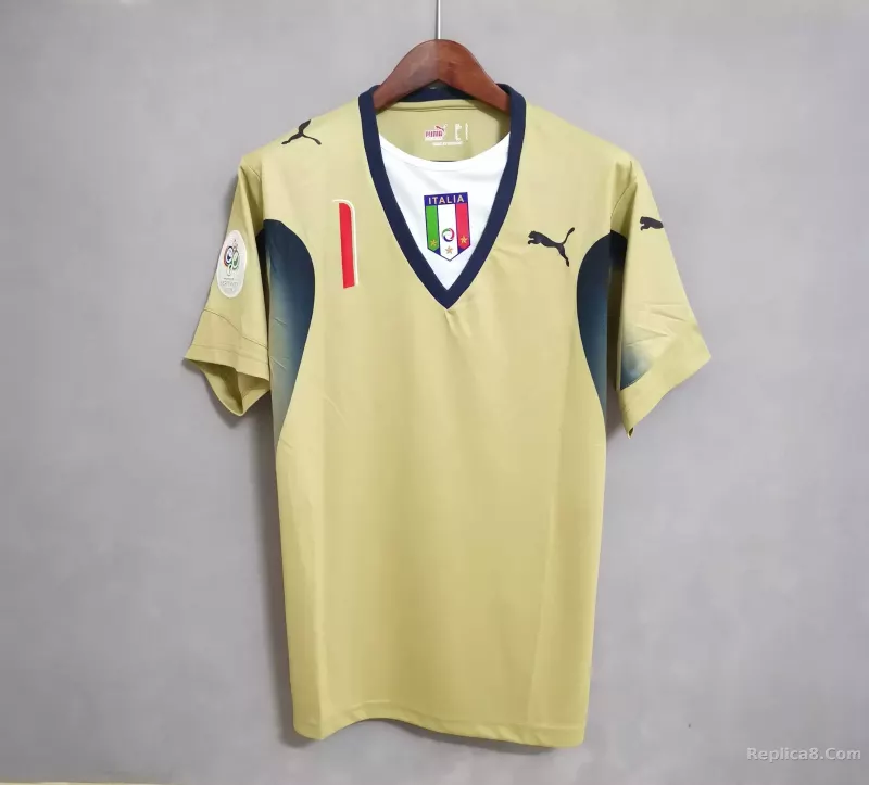 2006 Italy Home World Cup Goalkeeper Retro Jersey