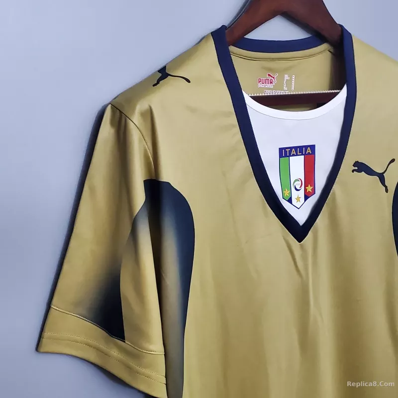 2006 Italy Home World Cup Goalkeeper Retro Jersey - detail