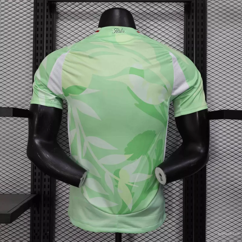25-26 Italy Soccer Jersey Green - detail