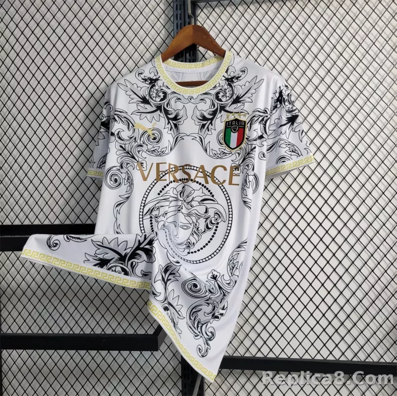 2023 Italy Special Edition Soccer Jersey White - detail