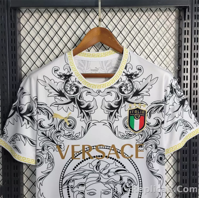 2023 Italy Special Edition Soccer Jersey White - detail