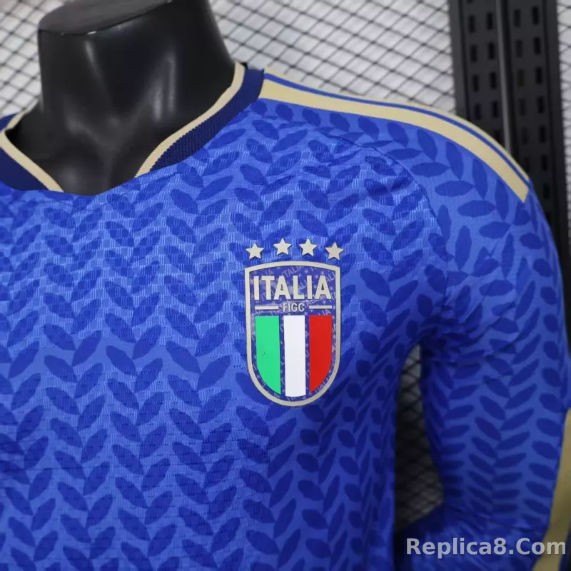 2025-26 Italy World Cup Home Jersey Player Version Long Sleeve - detail