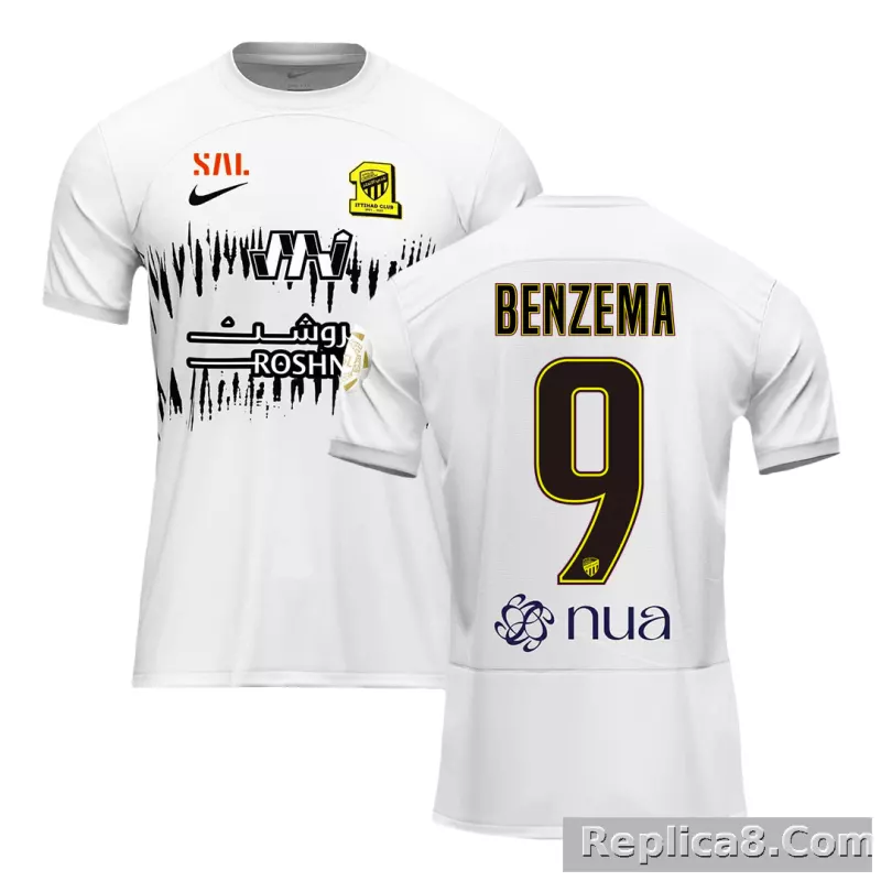 23-24 BENZEMA #9 Al-Ittihad(Jeddah United) Away Jersey Fan Version