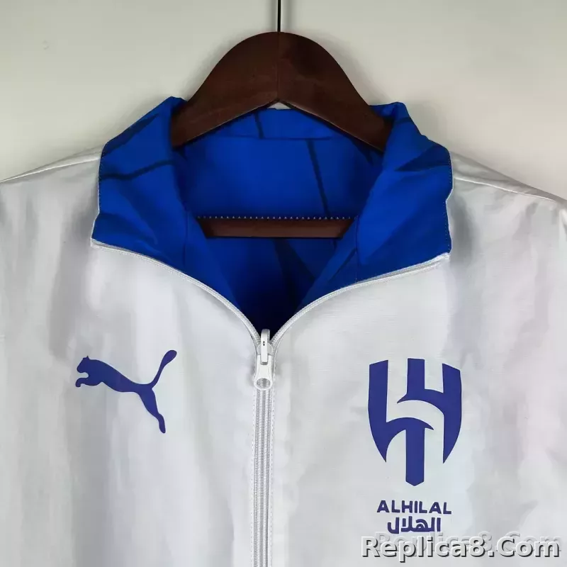 2023/2024 Al-Nassr Reversible Windbreaker（White-Blue）Soccer Jersey 1:1 Thai Quality - detail
