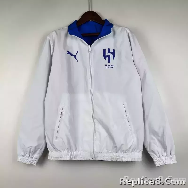 2023/2024 Al-Nassr Reversible Windbreaker（White-Blue）Soccer Jersey 1:1 Thai Quality - detail
