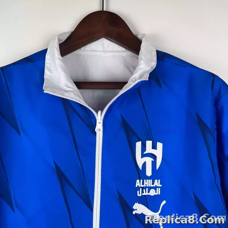 2023/2024 Al-Nassr Reversible Windbreaker（White-Blue）Soccer Jersey 1:1 Thai Quality - detail