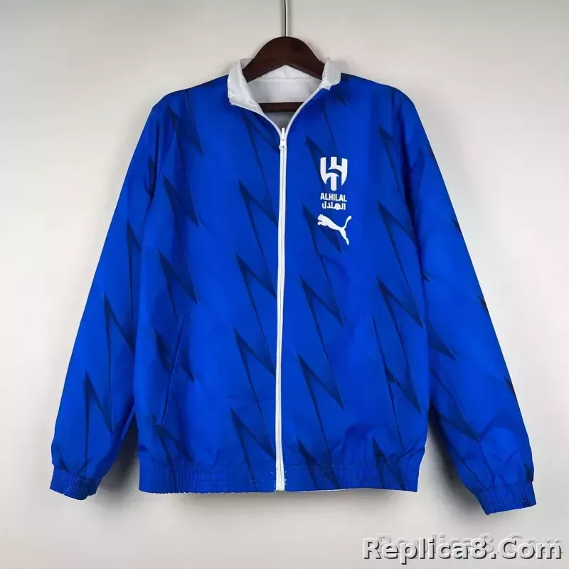 2023/2024 Al-Nassr Reversible Windbreaker（White-Blue）Soccer Jersey 1:1 Thai Quality - detail