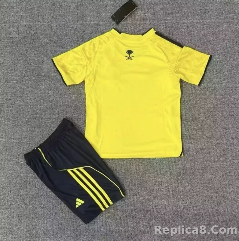 25-26 Al-Nassr Victory Home Soccer Kids Kit Jersey+Shorts - detail