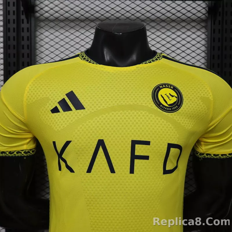 26-27 Al-Nassr Victory Home Soccer Jersey Player Version with Sponsor - detail