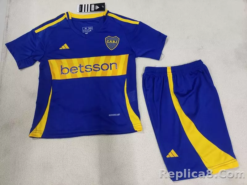 24-25 Boca Juniors  Home Kids Kit Jerseys+Shorts