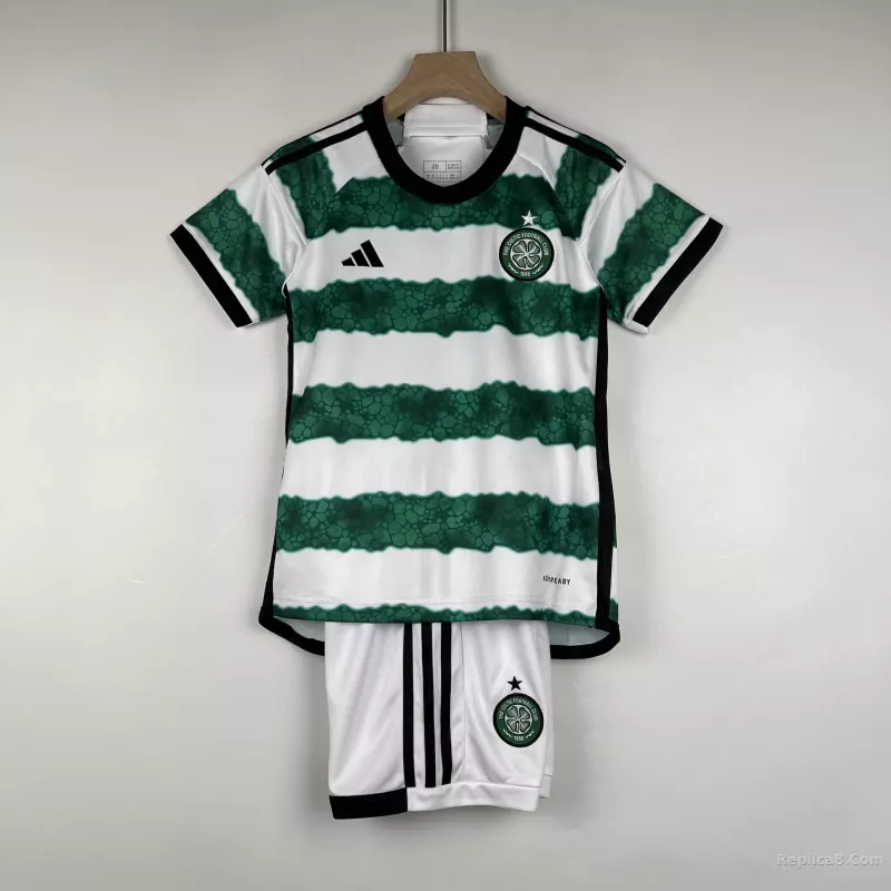 23-24 Celtic Home Soccer Jersey Kids Kit Jersey+Short