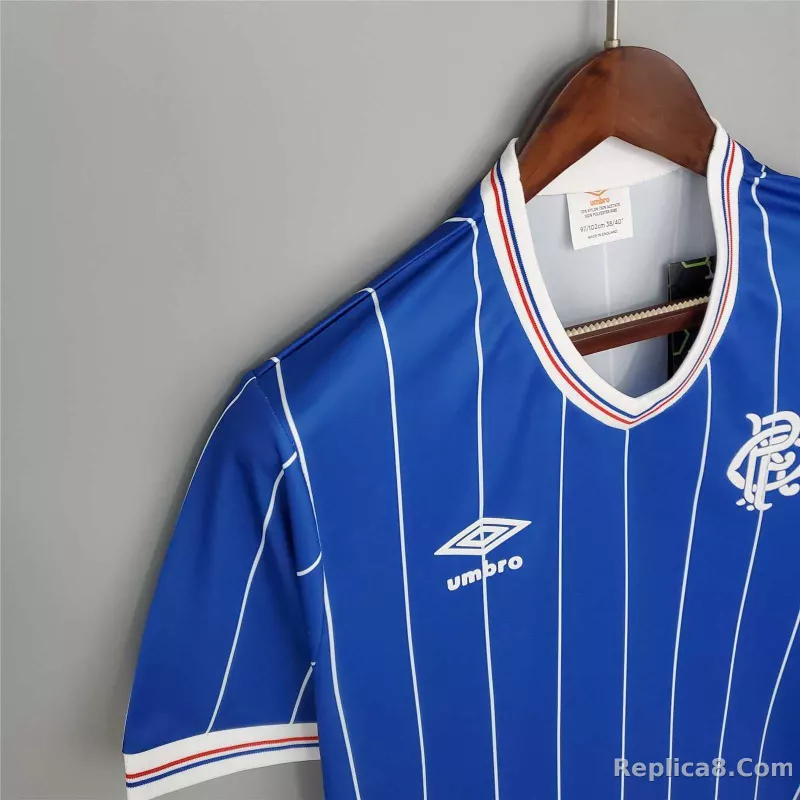 1982/83 Glasgow Rangers Home Soccer Retro Jersey - detail