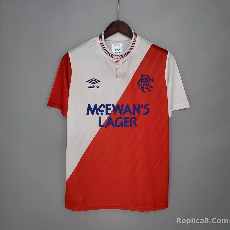 1987/1988 Glasgow Rangers Away Soccer Retro Jersey