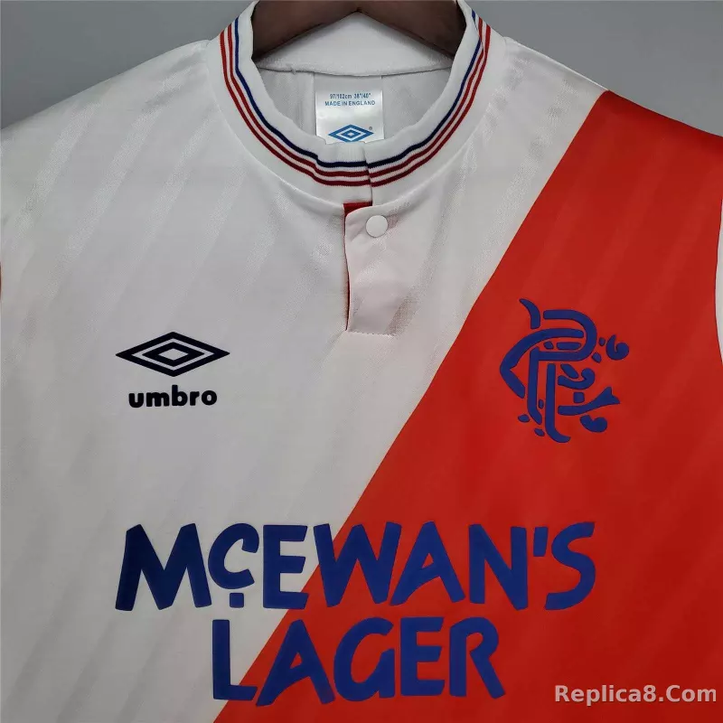 1987/1988 Glasgow Rangers Away Soccer Retro Jersey - detail