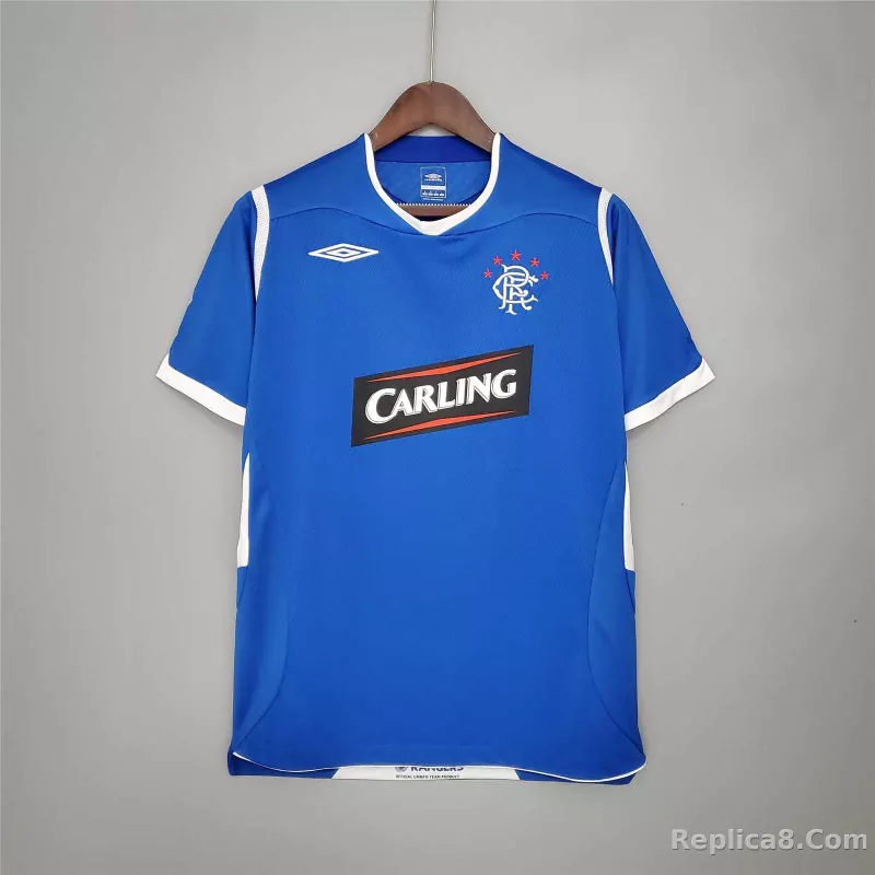 2008-09 Glasgow Rangers Home Soccer Retro Jersey