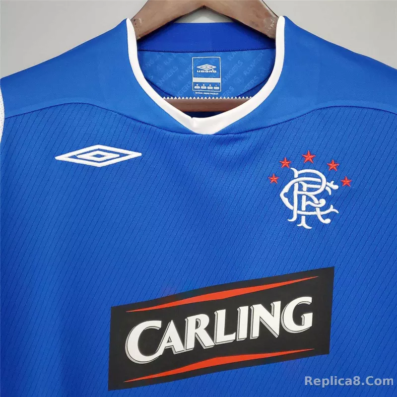 2008-09 Glasgow Rangers Home Soccer Retro Jersey - detail