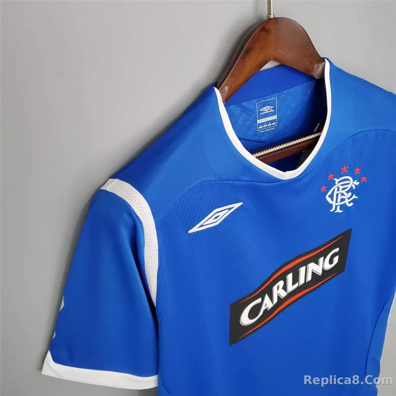 2008-09 Glasgow Rangers Home Soccer Retro Jersey - detail