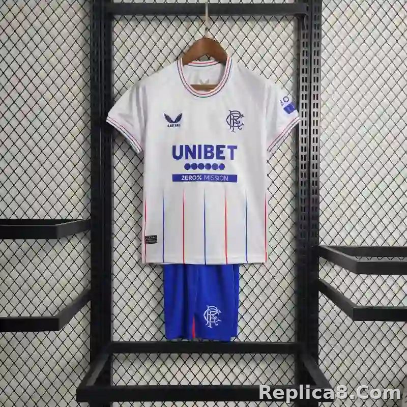 23-24 Glasgow Rangers Away Soccer Kids Kit Jersey+Shorts