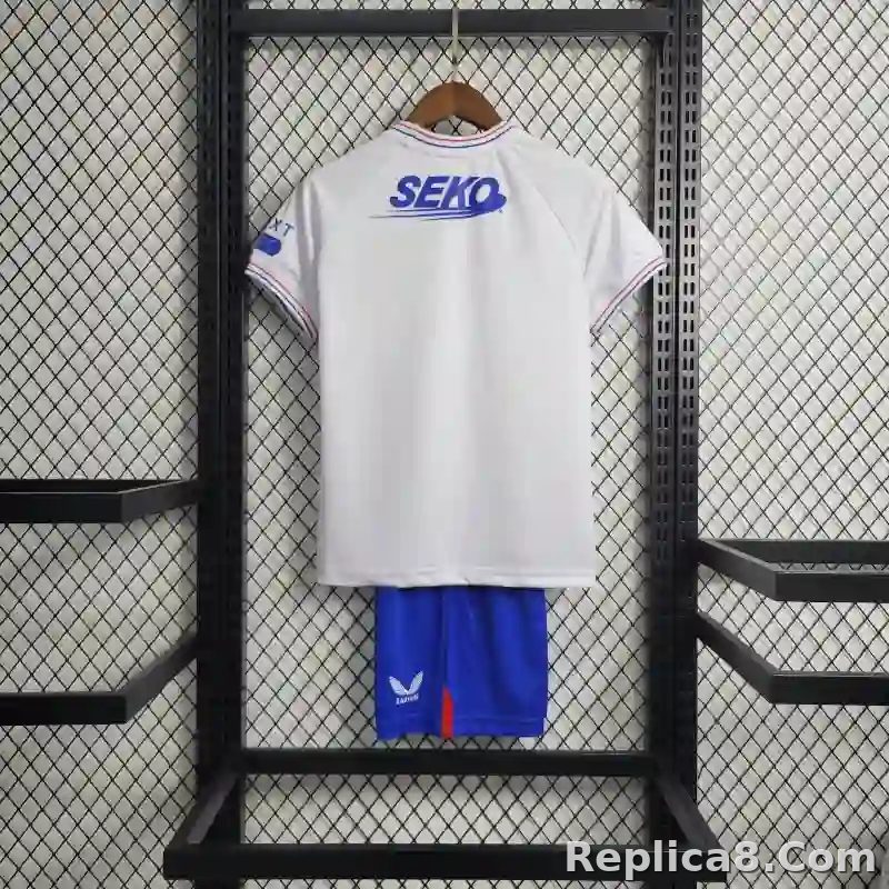 23-24 Glasgow Rangers Away Soccer Kids Kit Jersey+Shorts - detail