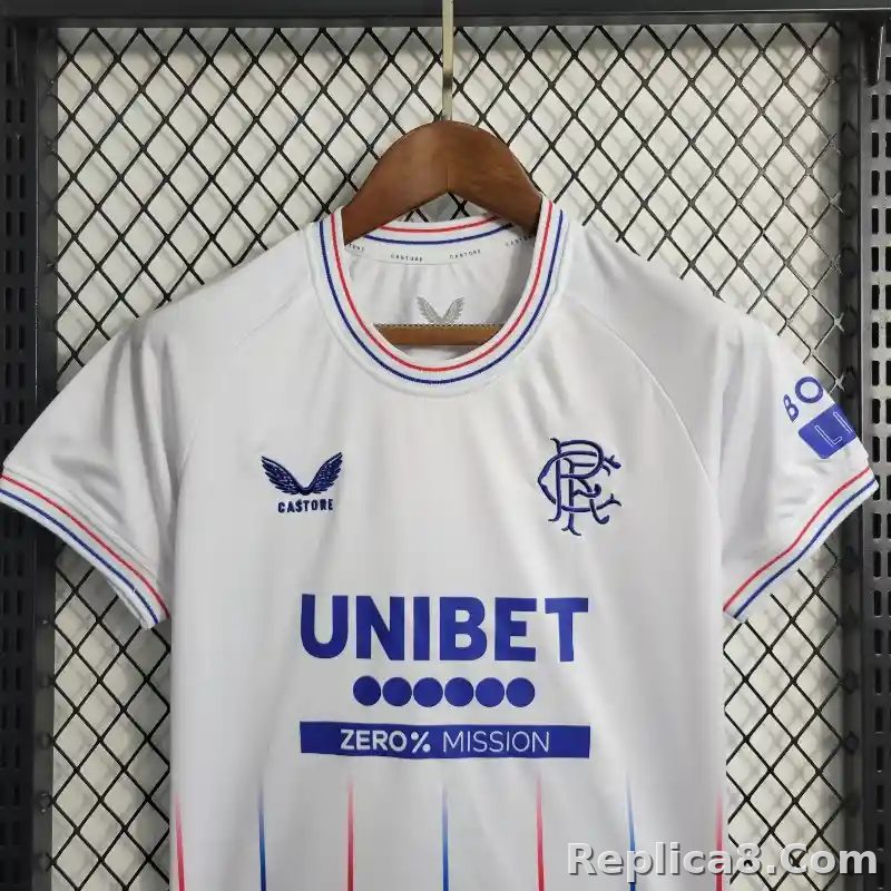 23-24 Glasgow Rangers Away Soccer Kids Kit Jersey+Shorts - detail