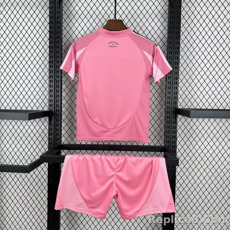 25-26 Inter Miami CF Pink  Soccer Kids Kit Jersey+Shorts - detail
