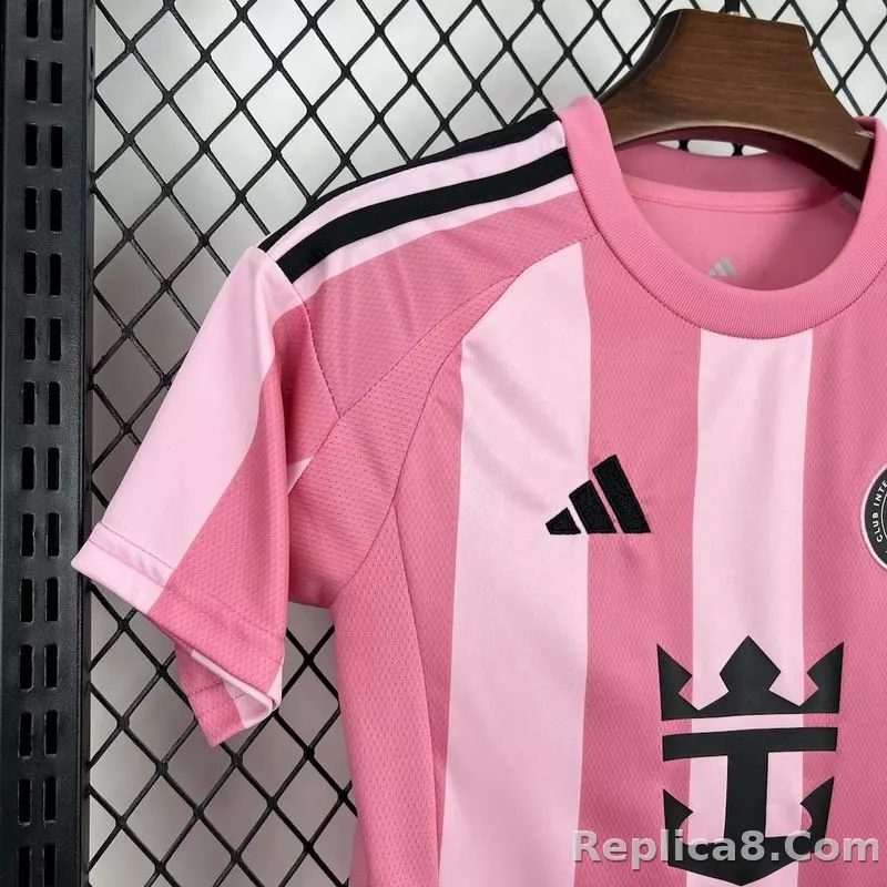 25-26 Inter Miami CF Pink  Soccer Kids Kit Jersey+Shorts - detail