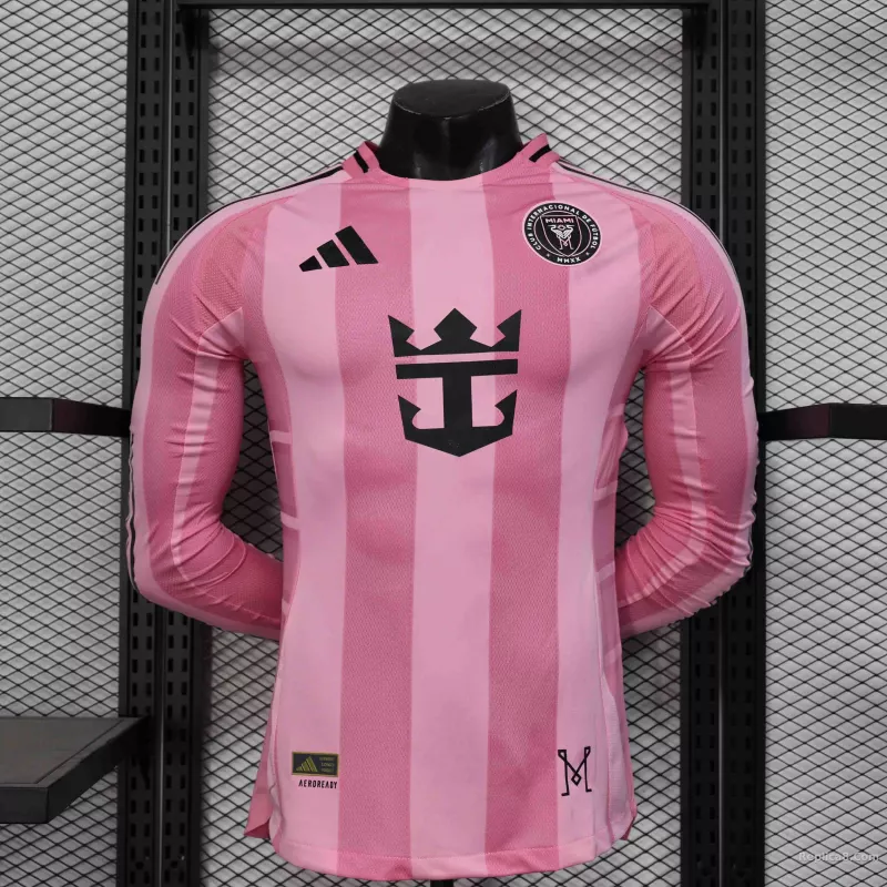 25-26 Inter Miami CF Pink  Soccer Jersey Player Version Long Sleeve