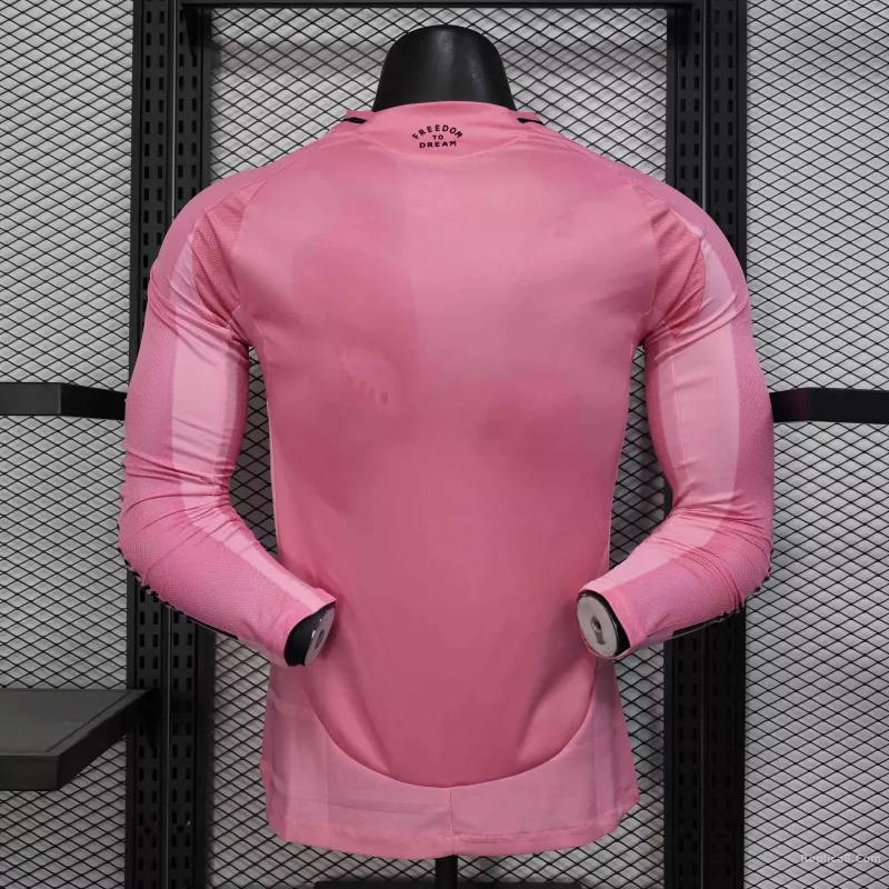 25-26 Inter Miami CF Pink  Soccer Jersey Player Version Long Sleeve - detail