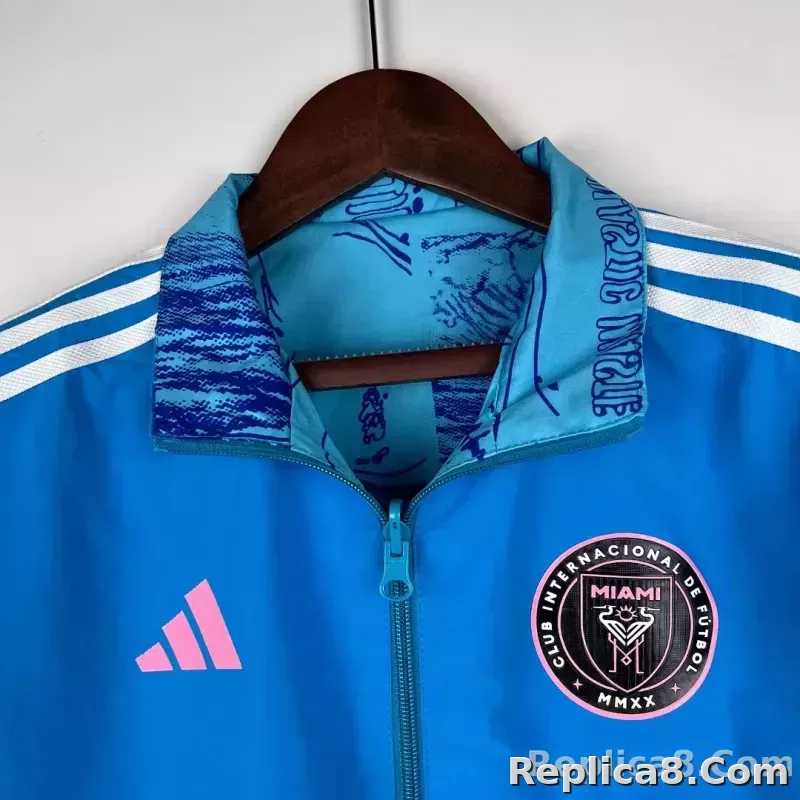 2023/2024 Inter Miami Reversible Windbreaker Blue Soccer Jersey 1:1 Thai Quality - detail