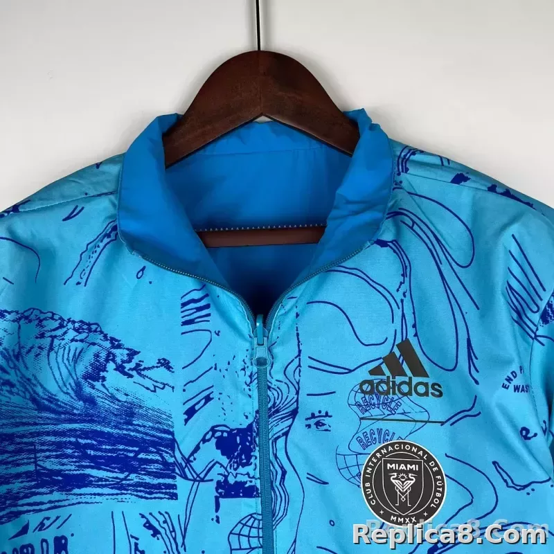2023/2024 Inter Miami Reversible Windbreaker Blue Soccer Jersey 1:1 Thai Quality - detail