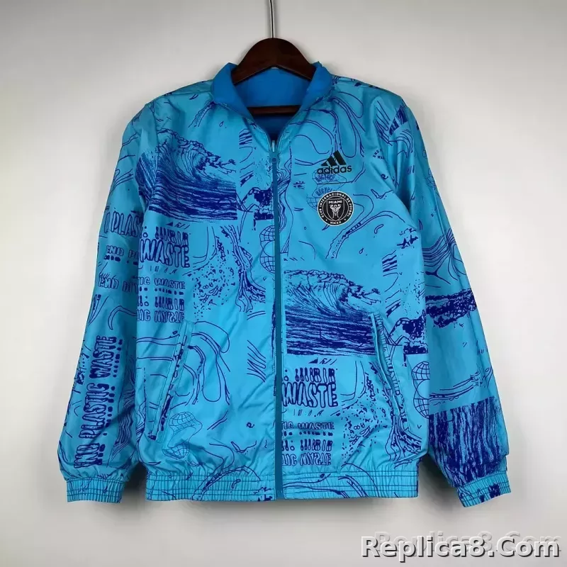 2023/2024 Inter Miami Reversible Windbreaker Blue Soccer Jersey 1:1 Thai Quality - detail