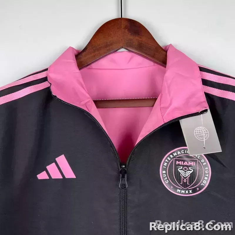 2023/2024 Inter Miami Reversible Windbreaker（black-pink）Soccer Jersey 1:1 Thai Quality - detail