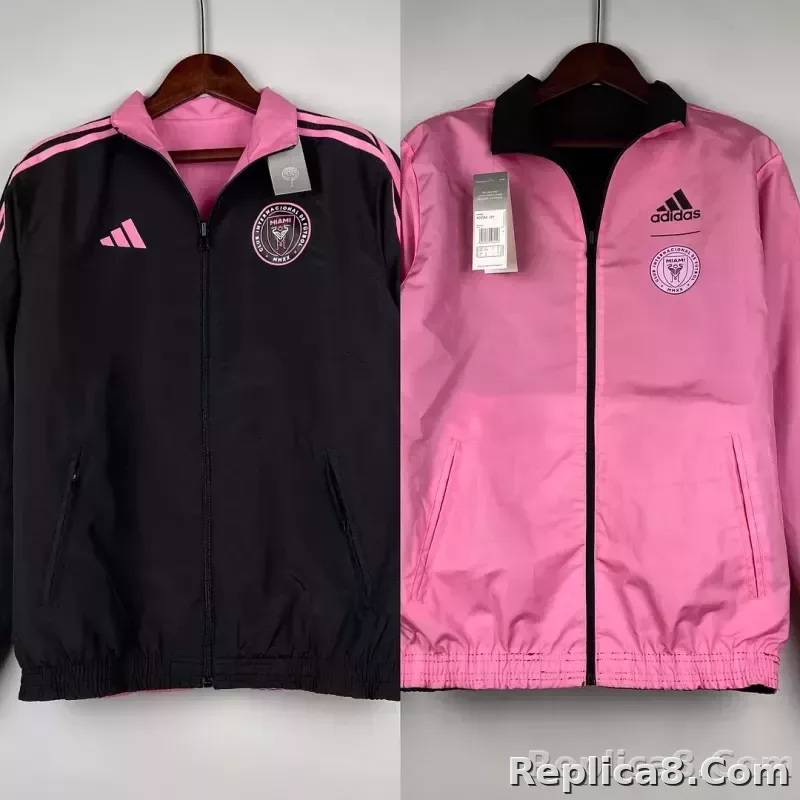 2023/2024 Inter Miami Reversible Windbreaker（black-pink）Soccer Jersey 1:1 Thai Quality - detail