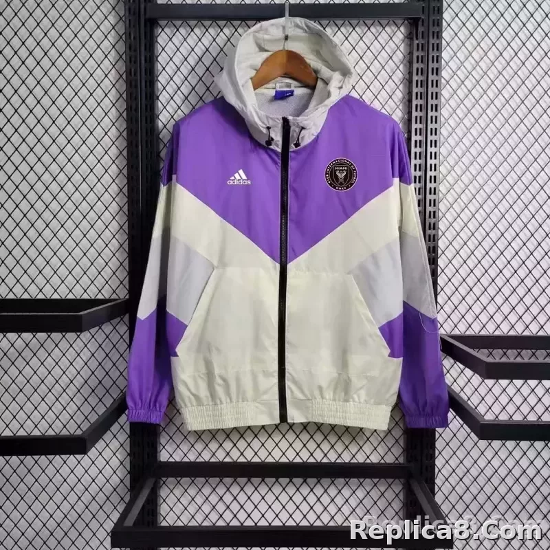 2023 Inter Miami Windbreaker Purple Soccer Jersey 1:1 Thai Quality