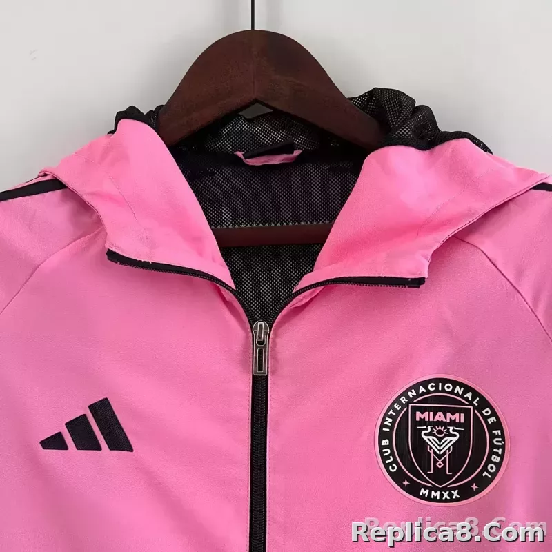 2023 Inter Miami Windbreaker （pink-black） Soccer Jersey 1:1 Thai Quality - detail