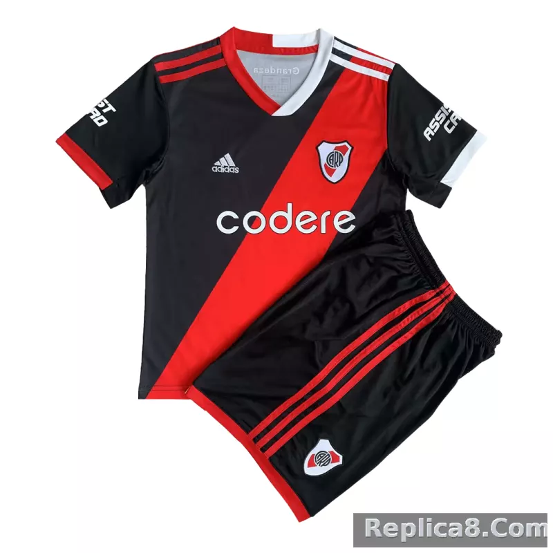 23-24 River Plate  Third Away Kids Kit Jersey+Shorts - detail