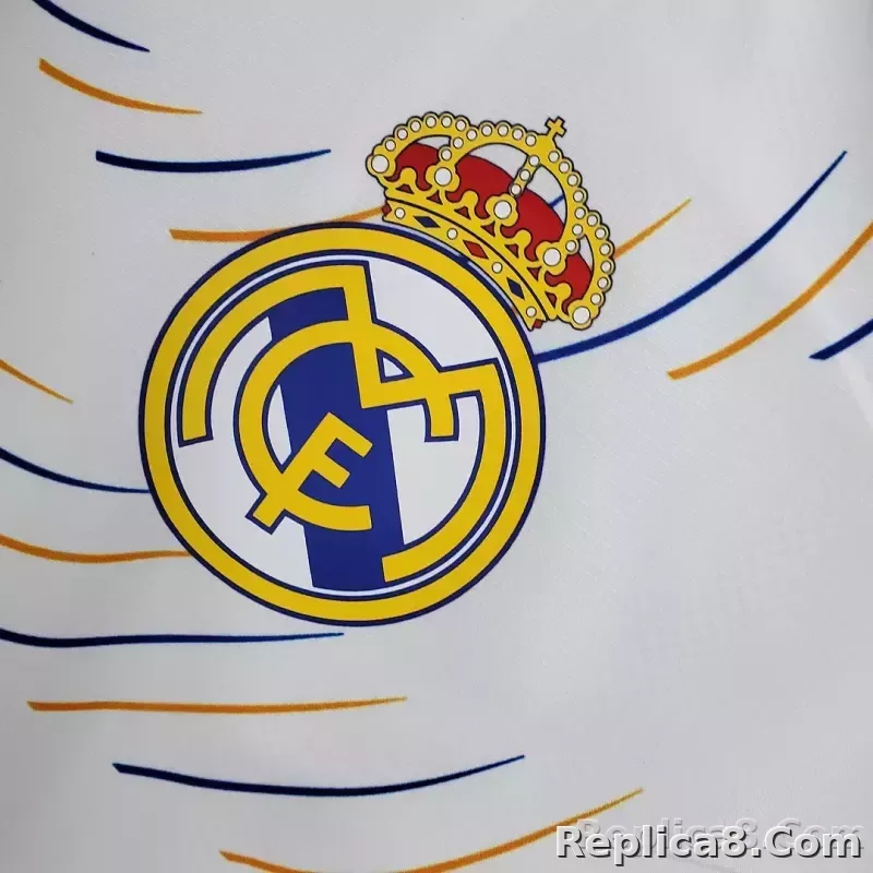 2021/2022 Real Madrid Jersey Windbreaker White(Blue Edge) - detail