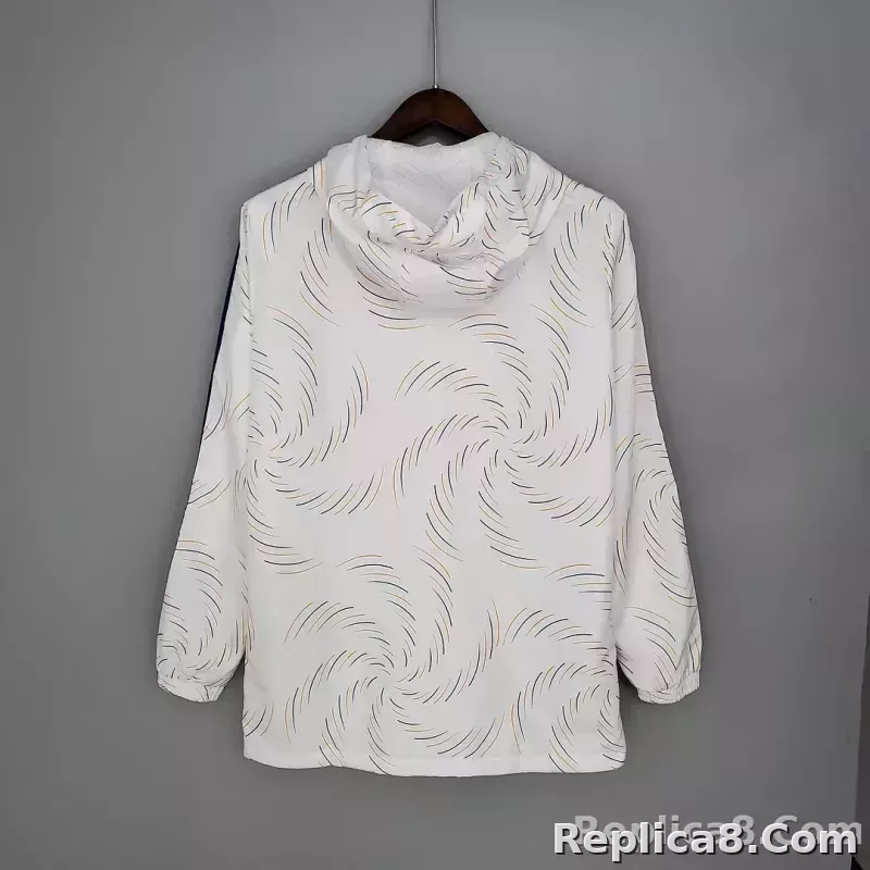 2021/2022 Real Madrid Jersey Windbreaker White(Blue Edge) - detail