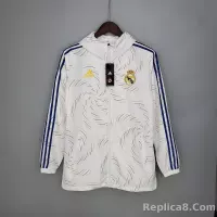 2021/2022 Real Madrid Jersey Windbreaker White(Blue Edge) - view 8