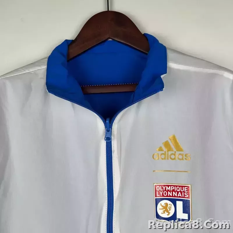 2023/2024 Lyon Reversible Windbreaker（Blue-white）Soccer Jersey 1:1 Thai Quality - detail