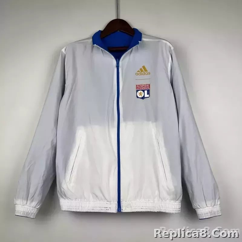 2023/2024 Lyon Reversible Windbreaker（Blue-white）Soccer Jersey 1:1 Thai Quality - detail