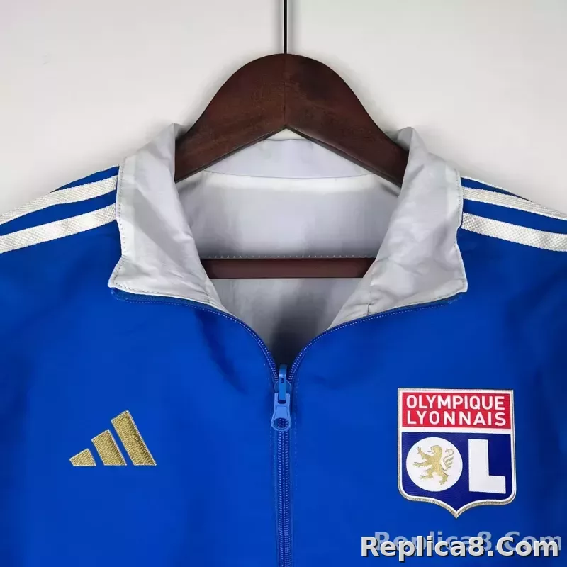 2023/2024 Lyon Reversible Windbreaker（Blue-white）Soccer Jersey 1:1 Thai Quality - detail
