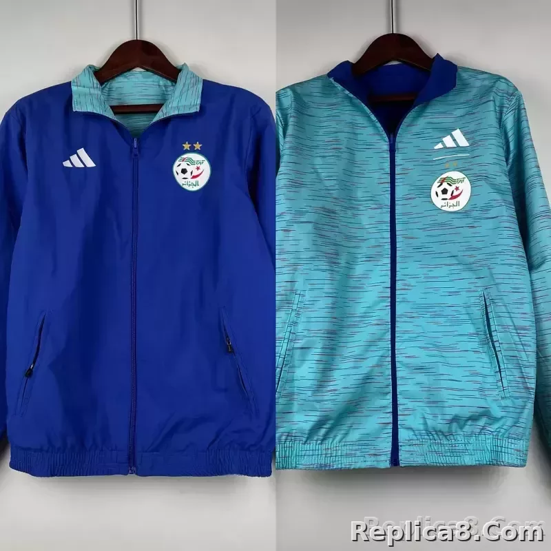 2023-2024 Algeria National Reversible Windbreaker Blue Soccer Jersey 1:1 Thai Quality