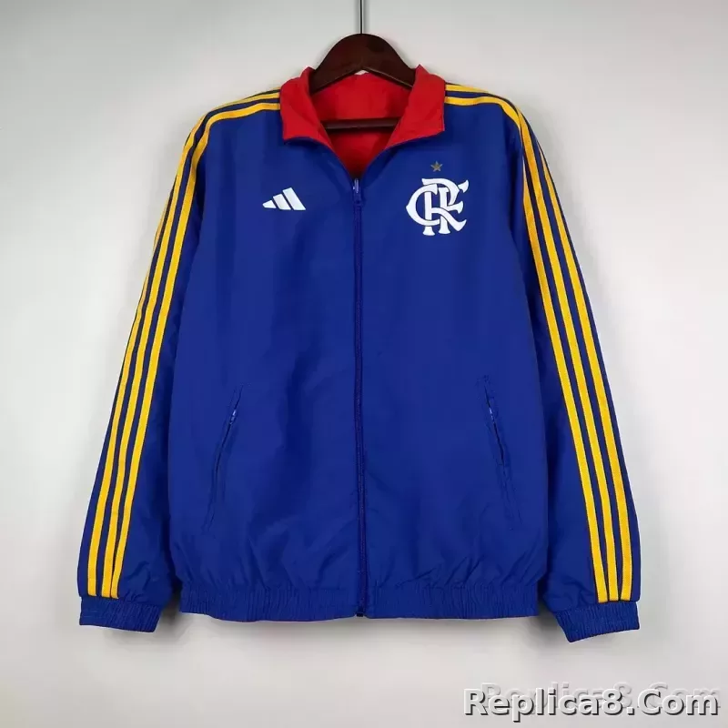 2023-2024 Flamengo Casual Reversible Windbreaker（Blue-red）Soccer Jersey 1:1 Thai Quality - detail