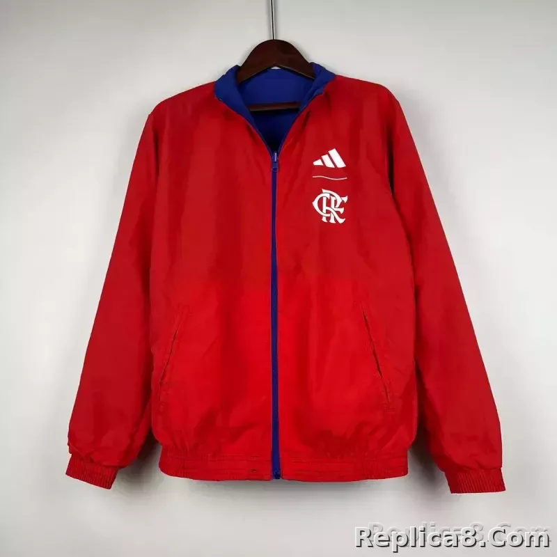 2023-2024 Flamengo Casual Reversible Windbreaker（Blue-red）Soccer Jersey 1:1 Thai Quality - detail